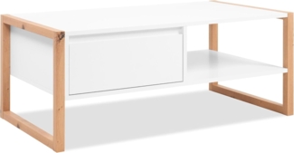 Finori Denver 55 Couchtisch, weiß / Dekor Artisan Oak | Maße: B x H x T ca. 100 x 40 x 55 cm