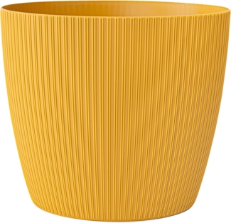 KONZEPT Blumentopf groß, gerillte Struktur 26/30cm, Übertöpfe für Zimmerpflanzen, aus Kunststoff ideal für Wohnzimmer, Küche und Balkon