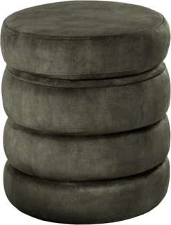 riess-ambiente Polsterhocker VOGUE 50cm grün - Samt, mit Stauraum, gepolstert, rund, Retro Design (Einzelartikel, 1 St), Eleganter Sitzhocker- ideal für Ankleide, Flur, Wohnzimmer & Garderobe
