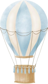 yabaduu 2er Set Heißluftballons Wandtattoo Wandsticker Aufkleber für Kinderzimmer Babyzimmer Aquarell Ballon Y032 (Blau)