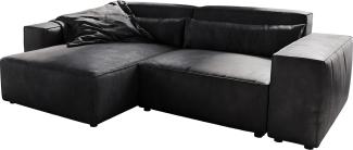 Ecksofa Sirpio L 260x160 cm Lederimitat Vintage Anthrazit Recamiere variabel