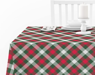 Doge Milano Tischdecke mit Digitaldruck, 100% Made in Italy Rutschfeste Tischdecke für Esszimmer, waschbar und schmutzabweisend, Weihnachtsmodell - Rund, cm 180x140