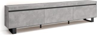 Skraut Home | TV-Schrank, Lowboard | für Wohnzimmer und Esszimmer | 240 x 57 x 35 cm | Industriedesign | Moderner Stil | Zement