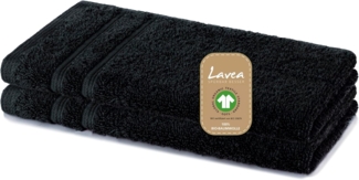 Lavea Gästehandtuch Bali, 30x50cm aus 100% Bio-Baumwolle, einzigartig weiche Gästetücher mit Aufhänger (Set, 2-St), hochwertiges und nachhaltiges Premium Gästetuch – saugstarke Faser