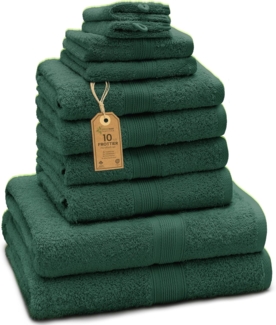 GREEN MARK Textilien Frottierset 10-teilig, dunkelgrün
