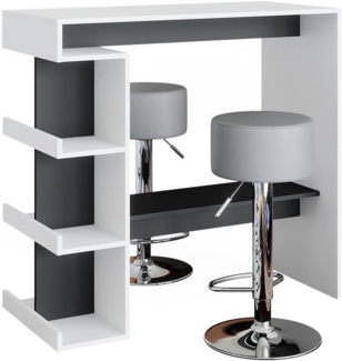 Vicco Bartisch-Set Weiß 108 x 50 cm mit 2 Barhockern, Dana