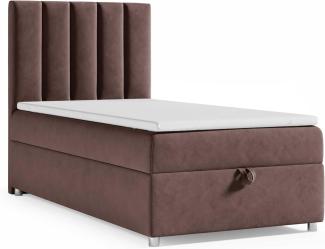 Best for Home Boxspringbett K10 SINGLE mit Bettkasten (Braun 90x200)