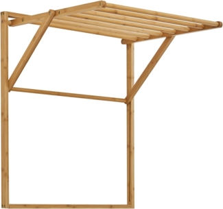 SVITA Wäscheständer LOKKA, Wandmontage, zusammenklappbar, aus Bambus, mit 7 Sprossen