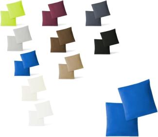 Jersey Kissenbezug, 2er Set, Baumwolle, Royalblau, 80x80 cm