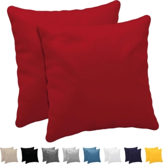 Dreamzie Kissenbezug 65x65 cm (Set mit 2) - 100% Jersey Baumwolle 150 g/qm Kissenbezüge -Rot - Für Kissen 65x65 cm - Kissenhülle - Kissenbezug - Resistent und Hypoallergen