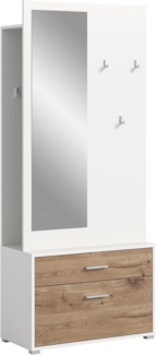Garderobenkombination (B/H/T: 80x190x38 cm) in Nox Oak Nachbildung