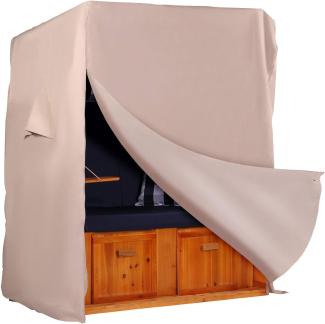 Strandkorb Hanse Strandkorb-Schutzhülle Strandkorb Hanse Premium Schutzhülle beige 120x150x85cm (1-St), wetterfest Lüftungen Reißverschlüsse UV-beständig winterfest