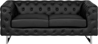 2-Sitzer Sofa Kunstleder schwarz VISSLAND