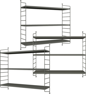 Modulares Wandregal Strängnäs 3er Set Anthrazitgrau [en. casa]