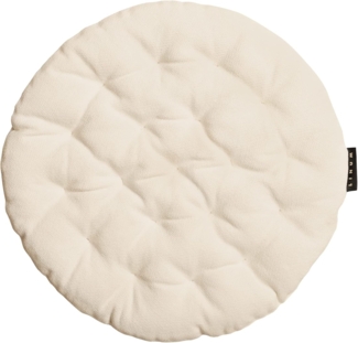 LINUM PEPPER Elegantes Rundes Sitzkissen Ø 37cm, 100% Baumwolle, Maschinenwaschbar, Cremebeige