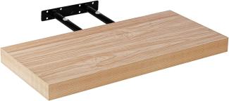 STILISTA® Wandregal Volato, freischwebend, Stärke 3,8cm, schadstoffgeprüft, Holzdekor-hell, 60 cm