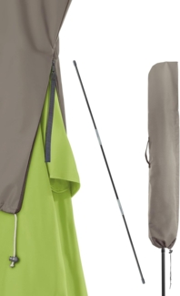 4smile Sonnenschirm Schutzhülle, Taupe - Funktionelle Sonnenschirmhülle mit Reißverschluss, Stab - Strapazierfähige Schirmhülle, Schutzhülle Sonnenschirm bis Ø 3 m, Polyester Schirmabdeckung
