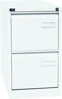 Bisley LIGHT Light Hängeregistraturschrank, einbahnig, DIN A4, 2 HR-Schubladen, Stahl, 696 Verkehrsweiß, 62.2 x 41.3 x 71.099999999999994 cm