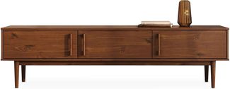 IDIMEX Lowboard TECCA, Niedriges Sideboard aus Massivholz 3 Türen Wohnzimmer kastanie farben