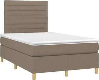 vidaXL Boxspringbett mit Matratze Taupe 120x190 cm Stoff 3269941