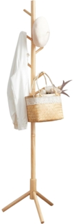 Vasagle Garderobenständer, freistehender Kleiderständer, Garderobe aus Massivholz, in Baumform, mit 8 Haken, für Kleidung, Hüte, Taschen, Flur, Eingangsbereich, naturfarben von Songmics RCR004N01