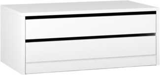 amuéblate Online Innenkommode für Schrank, Modell Malena, mit 2 Schubladen, praktisches und Elegantes Design, Farbe Graphit-Weiß, Maße: 77 cm breit x 36 cm hoch x 45 cm tief