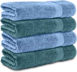 Komfortec Badetücher 100% Baumwolle, 470 g/m², Frottee (4-St), Handtücher 70x140 cm Set, Weich