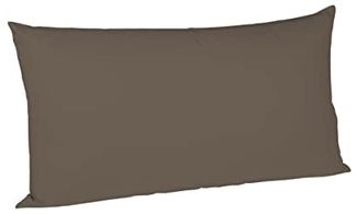 Fleuresse Mako-Satin-Kissenbezug uni colours, Farbe espresso 8031 Größe 40x80 cm