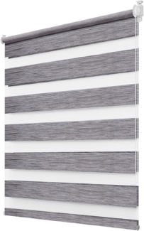 Deswell Doppelrollo Klemmfix ohne Bohren Marmor-Grau B45 x H120 cm (Stoffbreite 41cm) Rollos für Fenster ohne Bohren für Fenster mit Lichtdurchlässig & Verdunkelnd/Höhe Stufenlos Verstellbar