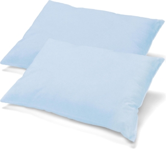 aqua-textil Classic Line Kissenbezug 2er-Set 50x80 aquablau Baumwolle Kissen Bezug Reißverschluss Jersey Kissenhülle