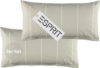 Esprit Bettwäsche HARPLINES Renforcé Kissenbezüge und Bettwäsche, Baumwolle, 2 teilig, 40 x 80 cm 2er Pack in Grau