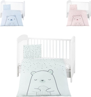 Kikkaboo Kinderbettwäsche Bär 3-teilig Decke 135 x 95 cm Kissen 45 x 35 cm Laken grün