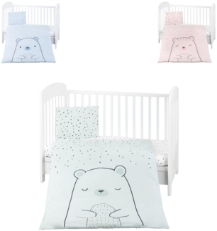 Kikkaboo Kinderbettwäsche Bär 3-teilig Decke 135 x 95 cm Kissen 45 x 35 cm Laken grün