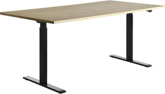 TOPSTAR | Schreibtisch | elektrisch höhenverstellbar | BxT 1800 x 800 mm | Platte Ahorn-Dekor | Gestell schwarz