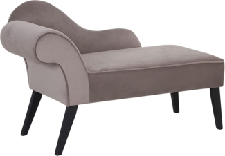 Chaiselongue Samtstoff taupe linksseitig BIARRITZ