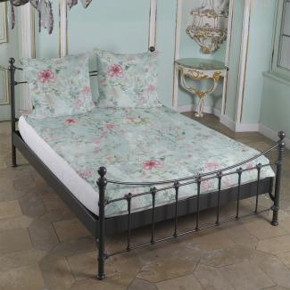 Traumschlaf Mako Satin Bettwäsche Nadera mint rose|135x200 cm + 80x80 cm