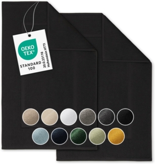 Blumtal Badematte Premium Frottier, schnell trocknend, strapazierfähig, Baumwolle, Rechteckig, 2. St, waschbarer Badvorleger 50x80 cm, saugstark & weich