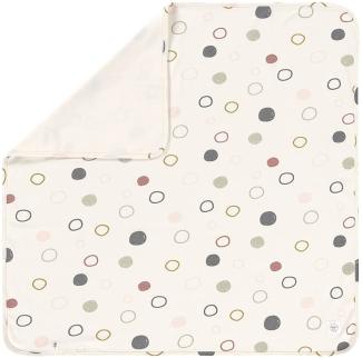 LÄSSIG Baby Schmusedecke Kuscheldecke GOTS zertifiziert weich/Interlock Baby Blanket 80x80 cm Circles offwhite