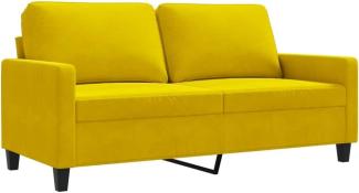 vidaXL 2-Sitzer-Sofa Gelb 140 cm Samt