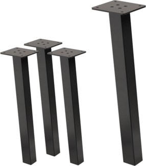 ML-DESIGN Tischbein 4er Set Tischkufen schräg Möbelfüße und Tischgestell aus Stahl I-Form, Bankkufen 42cm Dunkelgrau glänzend Möbelbeine 96° Neigung