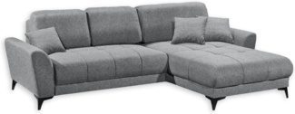 Sofa Bern von ED Exciting Design mit Schlaffunktion Grau, Bettkasten und Lumos Mikrofaserbezug