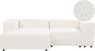 2-Sitzer Ecksofa Bouclé weiß rechtsseitig APRICA