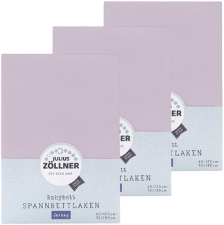 Julius Zöllner Spannbetttuch Jersey 70x140 / 60x120 Flieder 3er Pack