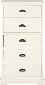 SAFAVIEH Modern Wooden Storage Chest with 5 Drawers, in White, 60 X 35 X 120