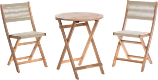 Bistro Set klappbar PROSSEDI Akazienholz Beige