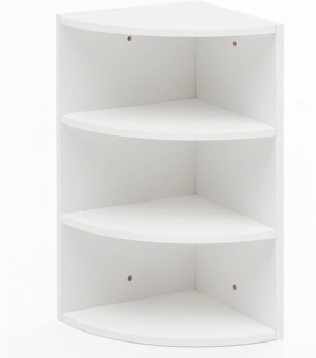 Eckregal, Winkelregal mit 3 Regal Ebenen, weiß, Holz 30 x 60 x 30 cm