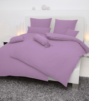 Hochwertige Janine Soft-Seersucker Bettwäsche PIANO | Verschiedene Grössen und Farben 200x200 / 2x 80x80 cm flieder (25)