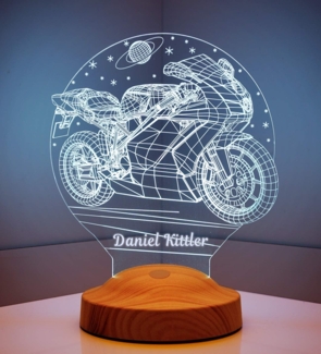 Geschenkelampe LED Nachttischlampe Racing Motorrad 3D Nachtlicht Geschenk für Motorradfahrer, Leuchte 7 Farben fest integriert, Geburtstagsgeschenk für Freunde, Kollege