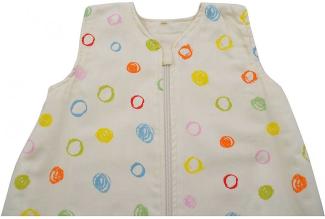 Cotonea Bio-Baumwolle Kinderschlafsack mit Flanellfutter Design Kritzelkreise 90