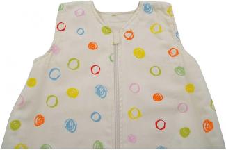 Cotonea Bio-Baumwolle Kinderschlafsack mit Flanellfutter Design Kritzelkreise 90